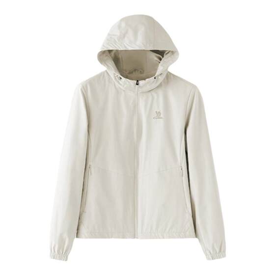 Camel sports jacket women's spring and autumn 2025 thin velvet woven hooded trench coat casual cardigan jacket top men