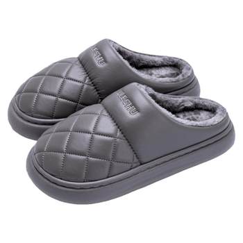 Cotton slippers Men's autumn and winter women's velvet thickened
