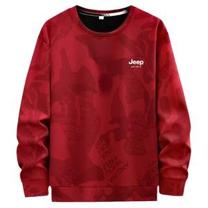
Jeep JEEP spring and autumn sweatshirt men's large size loose camouflage base shirt winter plus velvet year red top