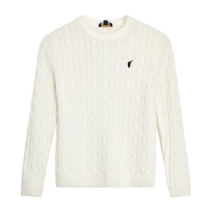 
[Containing Sheep Wool] POLOWALK Children's Clothing Boys' Wool Sweater 2025 Autumn and Winter Sweater Round Neck Cable Knit Sweater