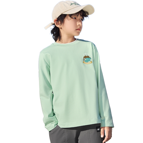 
Balabala boys long-sleeved T-shirt, medium-sized big children's baby fashionable white base shirt, spring and autumn new children's top