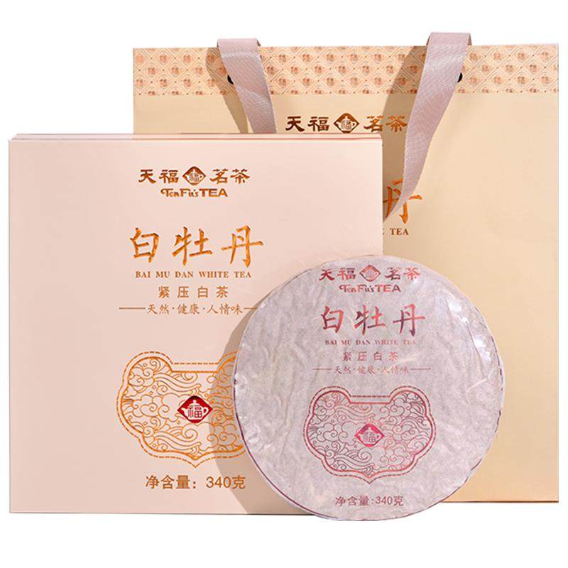톈푸 백모단 백차 - 340g 차 케이크 - 푸딩 백차