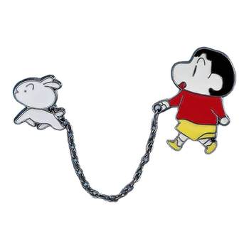 Crayon Shin-chan brooch cartoon Japanese cute cartoon metal badge male and female student decoration small brooch