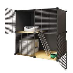 Household indoor integrated cat villa cat litter basin