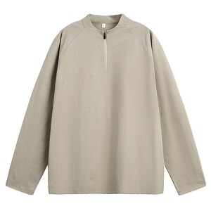 
Men's sports quick-drying long-sleeved T-shirt men's 2026 new spring loose zipper sweatshirt bottoming top clothes