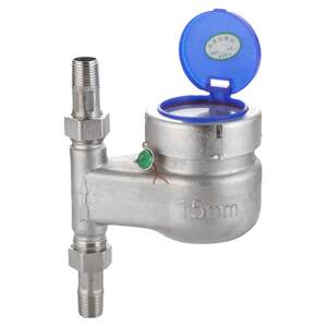 
304 stainless steel vertical water meter thread thread buckle rotor wet corrosion-resistant acid and alkali anti-freeze explosion household machinery