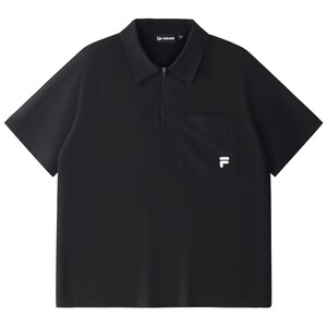 
FILA FUSION official men's polo shirt T-shirt summer breathable top men's black lapel short sleeves