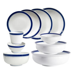 Selected Home Blue Edge Series Jingdezhen Blue and White High Temperature Porcelain