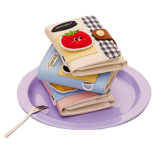 VanWalk Fun Market Cute Panda Mini Choin Puppet Girl Design Magnetic Covered Storage Card Bag
