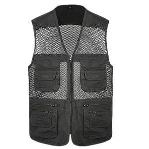 Men's Eye Vessel Cotton Jacket Breath Merchant Men, the elderly shoulder multiplayer pocket dad summer fishing vest
