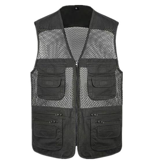Men's Eye Vessel Cotton Jacket Breath Merchant Men, the elderly shoulder multiplayer pocket dad summer fishing vest

