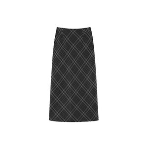 
Plaid large size skirt for women in autumn and winter new style fat mm covers belly and makes pear-shaped body slimming mid-length a-line skirt