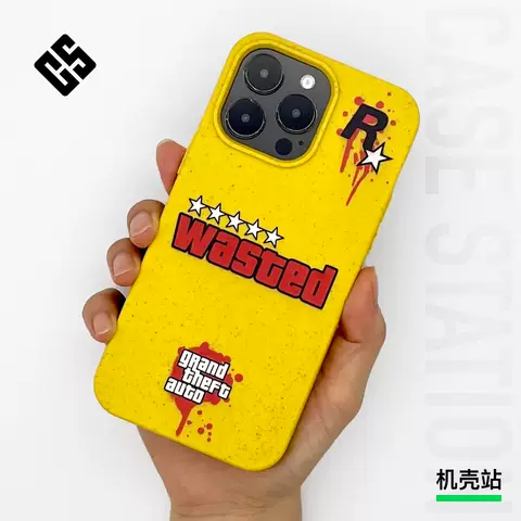 Grand Theft Auto Wasted Yellow Rockstar Games Phone Case for iPhone 17, 16, 15, 14 and 13
