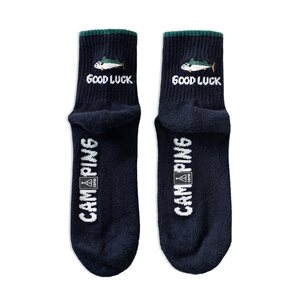 Maden workwear, American retro cartoon embroidery, knitted fun mid length socks, high top long socks, couples, cotton socks, men and women