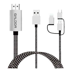 
3-in-1 mobile phone flat-screen TV screen projection line Android type-c Apple universal screen device live horizontal and vertical screen rotation