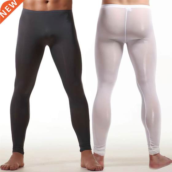 Metelam Mens Ultra-Thin See-through Long Johns Underwear Sof