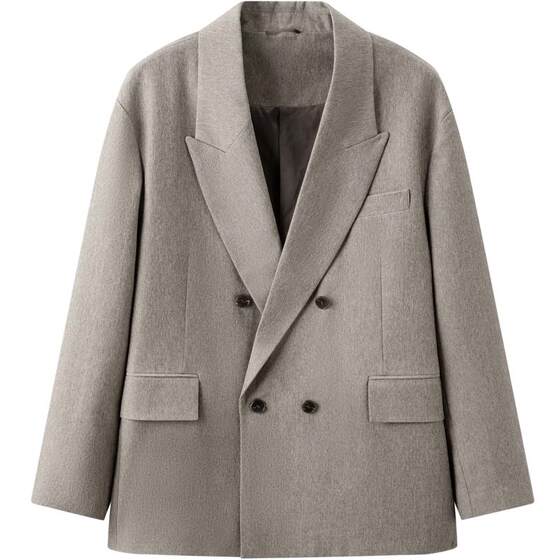 
gxg.jeans Men's Wear Brown Simple Casual Commuting Double-breasted Suit Jacket for Men Spring and Autumn Hot Sale