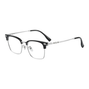 Myopia glasses can be equipped with Zeiss degree, optional color-changing anti-blue light half-rim glasses frame for men 71009