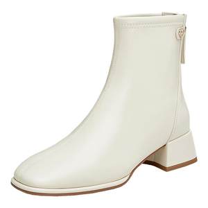 
Tata his her boots women's breast leather boots slim fashion boots British short boots slim elastic boots WYX02DD4 Ole