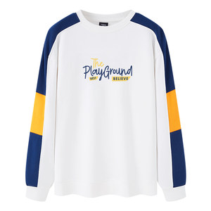 
TEEK spring trendy sweatshirt for male students, long-sleeved T-shirt, spring and autumn color matching, fashionable spring clothing, handsome tops