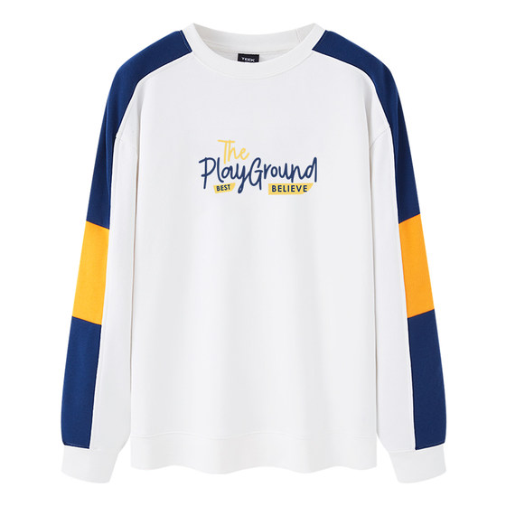 
TEEK spring trendy sweatshirt for male students, long-sleeved T-shirt, spring and autumn color matching, fashionable spring clothing, handsome tops