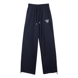 
OD high street American retro letter embroidered straight wide leg sweatpants plus velvet loose Korean style sports trousers and casual pants
