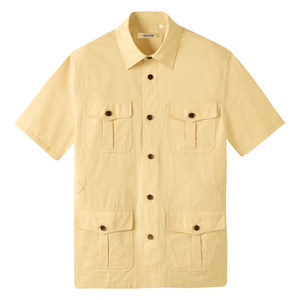
[100% cotton skin-friendly and delicate] CULTUM spring and summer retro casual shirt collar POLO short-sleeved hunting jacket for men