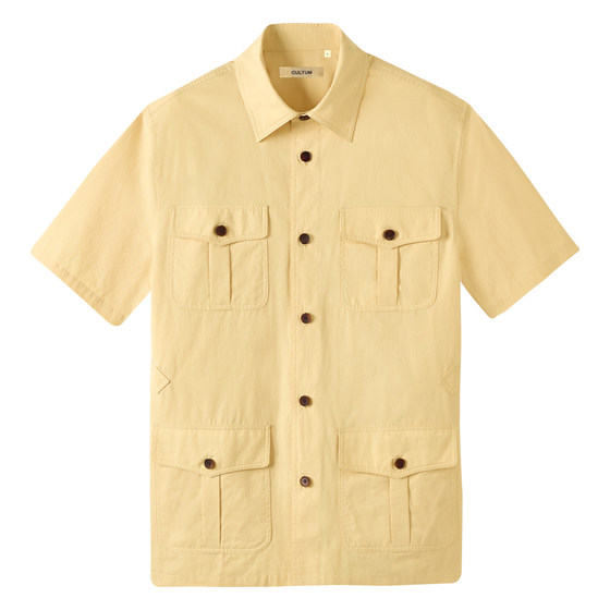 
[100% cotton skin-friendly and delicate] CULTUM spring and summer retro casual shirt collar POLO short-sleeved hunting jacket for men
