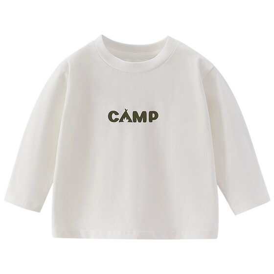 
[5A Antibacterial] Boys Long Sleeve T-Shirt 2026 Children's Spring Round Neck Clothes Little Children's White Spring Baby Tops