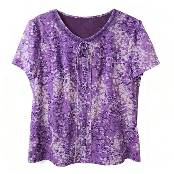 
New fashionable middle-aged women's foreign-style tops with thin short sleeves