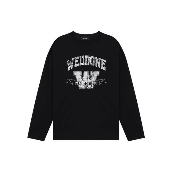 
[Same Model for Celebrities] WE11DONE25 Early Autumn New Product Neutral Men and Women's Same College Style Round Neck Long Sleeve T-shirt