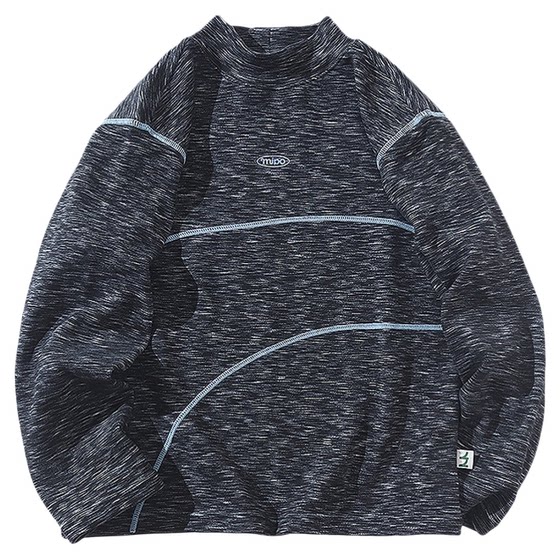 
mipo winter children's bottoming shirt outdoor sports long-sleeved T-shirt medium collar soft warm inner top for boys and girls