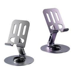 Desktop mobile phone stand all-metal folding rotating lazy stand mobile phone tablet ipd universal live broadcast learning stand