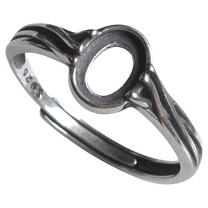 
Yanzijia Retro 925 Silver Women's 5*7 Ring Holder European Simple Middle Ages Ring Empty Holder Base Silver Accessories