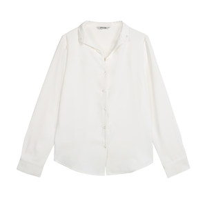 
Pusumede Lusi same style! V-neck long-sleeved white shirt for women in spring and autumn loose design niche temperament top