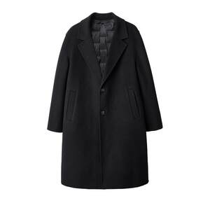 [Detachable down liner] Guillaume wool coat men's mid-length wool black winter thickened woolen coat