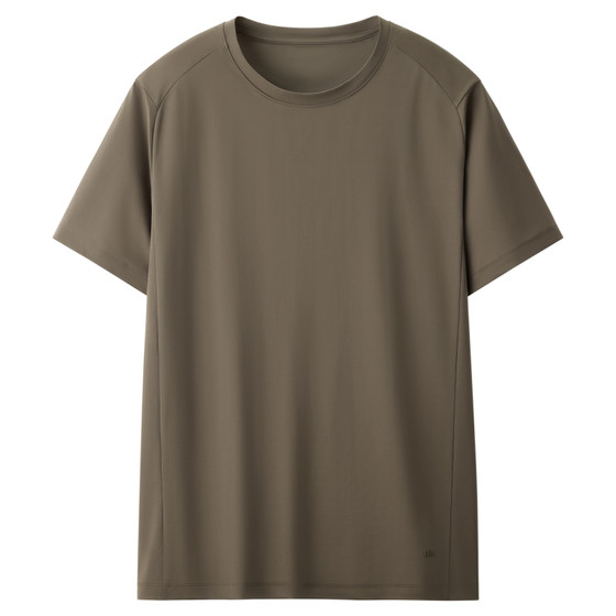 
High elastic sports T-shirt for men, quick drying, 0 sweat stains, outdoor cool and breathable 3A antibacterial spring and summer cotton soft inner short sleeves