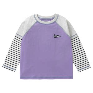 
Right European boy's long-sleeved T-shirt children's mountain fake two-piece children's top baby spring and autumn antibacterial bottoming shirt