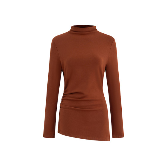 
NON RESTRAIN French stand-up collar pleated long-sleeved bottoming sweater women's asymmetrical pleated skirt suit
