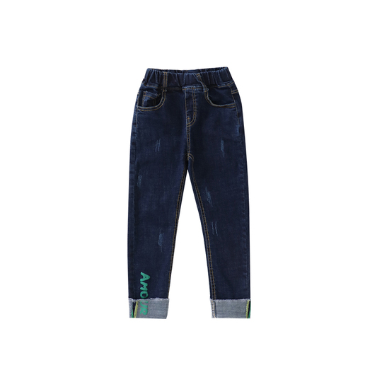 Boys Ripped Jeans Casual Denim Trousers