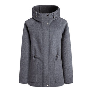 
Navigare Italian small sailing mid-length pure wool coat for women 2025 new casual hooded jacket
