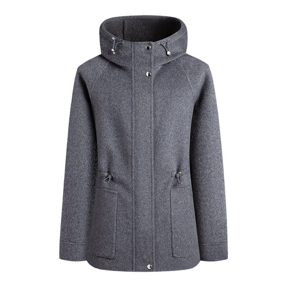 
Navigare Italian small sailing mid-length pure wool coat for women 2025 new casual hooded jacket