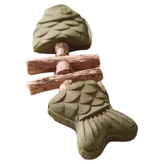 Cat toys fish bones wood polygonum catnip teeth grinding stick simulation fish teeth grinding bite self-restrained teasing cat stick
