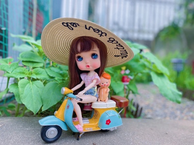 taobao agent Clearance BJD big three -point straw hat rabbit Doudou small cloth BLYTHE summer vacation toy straw hat