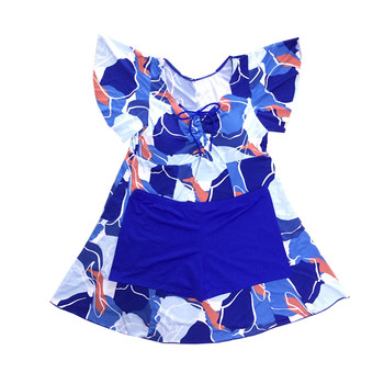 Women's split plus size swimsuit to cover belly and slimming boxer briefs