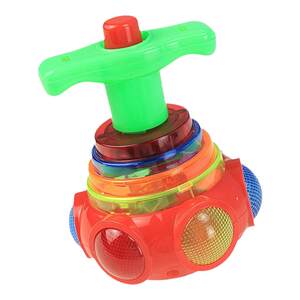 Children's flash music gyro colorful rotation cool light rotation gyro boy girl outdoor glowing toys
