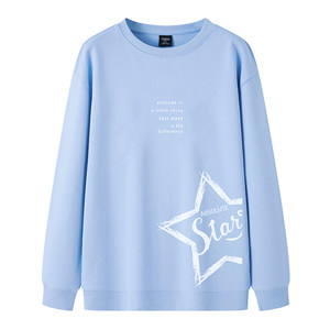 
TEEK light blue sweatshirt men's trend 2026 new small fresh young students spring handsome long-sleeved T-shirt