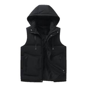 
Men's down cotton vest in autumn and winter Korean style trendy thickened warm vest student vest hooded horse clip jacket