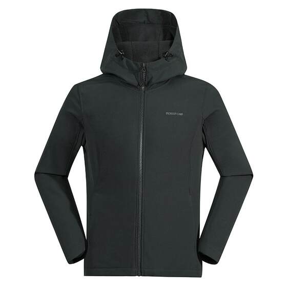 Pathfinder outdoor sports hooded plus velvet soft shell jacket women's spring and autumn casual jacket windproof and water-repellent mountaineering clothing