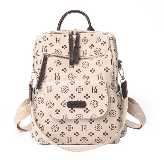 
Ins super hot backpack for women Korean version 2025 new student schoolbag retro fashion soft leather travel back